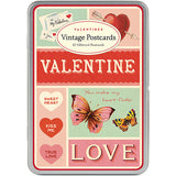 Vintage Valentine Postcards in a Tin, Set of 12