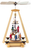 German Christmas Pyramid: Nativity Tower, 3 Tier