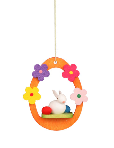Handmade Wooden Bunny Egg Ornament from Germany