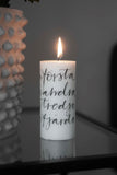 Advent Pillar Candle: Four Weeks in Swedish