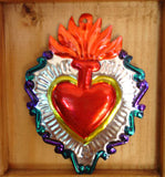 Mexican Tin Repousse Hearts