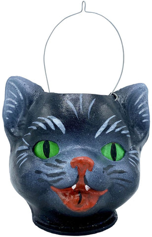 German Papier Mache Black Cat Candy Container for Hallowe'en