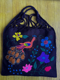 Mexican Market Bags: Loom Woven Otomi Embroidered Bag