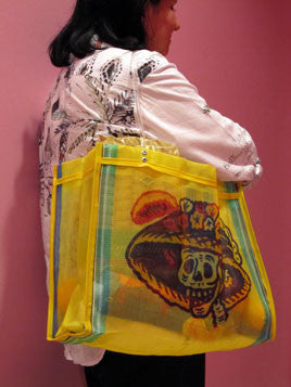 Mexican Market Bags: Catrina Mesh Market Bag with Long Handles