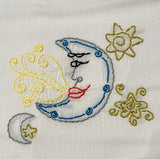 Millie's Tea Towels, Hand Embroidered: Celestial Collection (4 to choose from)