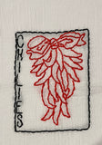 Millie's Tea Towels, Hand Embroidered: Chili Peppers (5 to choose from)