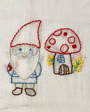 Millie's Tea Towels, Hand Embroidered: Gnomes & Tomten (9 to choose from)
