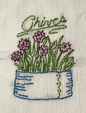 Millie's Tea Towels, Hand Embroidered: Herb Collection (10 to choose from)