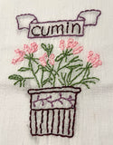 Millie's Tea Towels, Hand Embroidered: Herb Collection (10 to choose from)