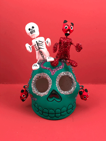 Skull with Skeleton & Devil