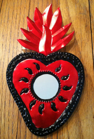 Tin Heart with Mirror