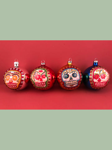 Mexican Glass Ornaments: Calaveras