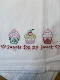 Millie's Tea Towels, Hand Embroidered: Sweet Treats Collection (11 to choose from)