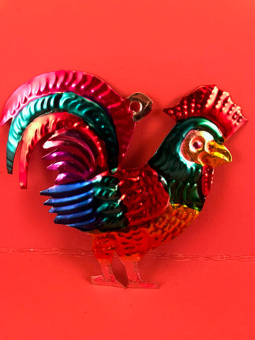 Mexican Tin Ornaments: Rooster