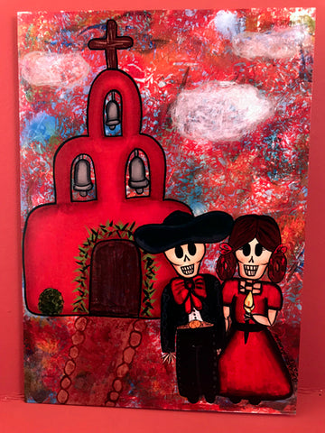 Day of the Dead Greeting Card: Paco Y Paca
