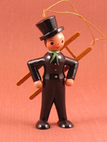 German Christmas Ornament: Chimney Sweep (Vintage)