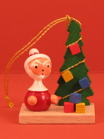 Spanish Christmas Ornament: Santa and Tree (Vintage)