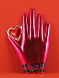 Mexican Tin Heart in Hand Ornaments