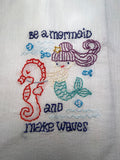 Millie's Tea Towels, Hand Embroidered: Mermaids (9 to choose from)