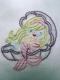 Millie's Tea Towels, Hand Embroidered: Mermaids (9 to choose from)