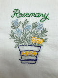 Millie's Tea Towels, Hand Embroidered: Herb Collection (10 to choose from)