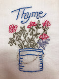 Millie's Tea Towels, Hand Embroidered: Herb Collection (10 to choose from)