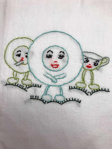 Millie's Tea Towels, Hand Embroidered: Kitchen Fun Collection (7 to choose from)