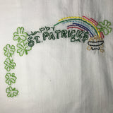 Millie's Tea Towels, Hand Embroidered: Happy St. Patrick's Day