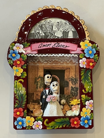 Tin Nicho: Los Novios (Bride & Groom Calaveras)