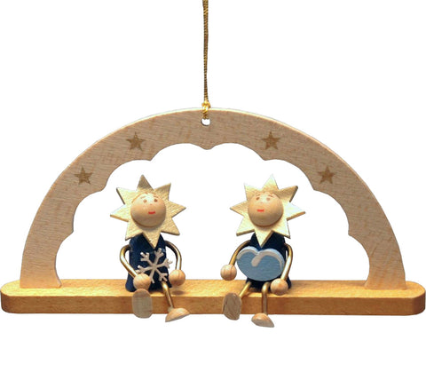 German Christmas Ornament: Stars in Arch with Cloud & Snowflake