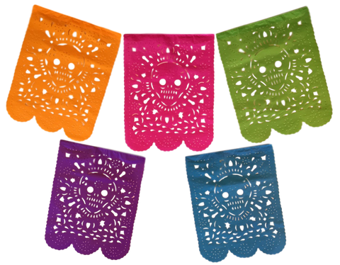 Papel Picado Calacas for Dia de Muertos from Puebla