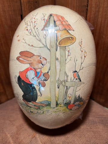 Fillable Paper Eggs from Germany: Bunny with Bell, two sizes