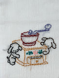 Millie's Tea Towels, Hand Embroidered: Kitchen Puppies (8 to choose from)