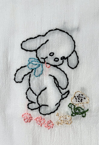 Millie's Tea Towels, Hand Embroidered: Kitchen Puppies (8 to choose from)