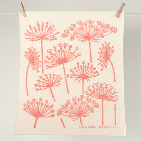 Compostable Sponge Cloth: Queen Anne's Lace