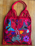 Mexican Market Bags: Loom Woven Otomi Embroidered Bag