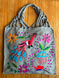 Mexican Market Bags: Loom Woven Otomi Embroidered Bag