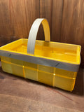Splint Wood Basket with Handle from Germany, Yellow