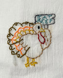 Millie's Tea Towels, Hand Embroidered: Thanksgiving Collection (4 to choose from)
