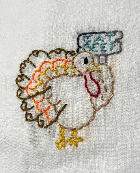 Millie's Tea Towels, Hand Embroidered: Thanksgiving Collection (4 to c –  Convivio Bookworks