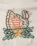 Millie's Tea Towels, Hand Embroidered: Thanksgiving Collection (4 to choose from)