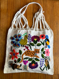Mexican Market Bags: Loom Woven Otomi Embroidered Bag