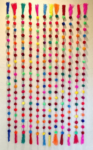Colorful Pom Pom Garland from Mexico