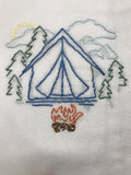 Millie's Tea Towels, Hand Embroidered: Gone Camping Collection (9 to choose from)
