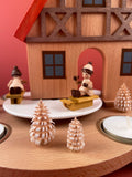 German Christmas Pyramid: Snowy Winter Tea Light