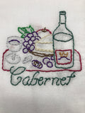 Millie's Tea Towels, Hand Embroidered: Wine Lovers' Collection (6 to choose from)
