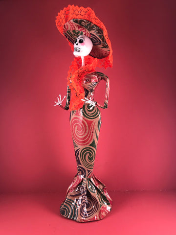 Tall Catrina with Swirls Gown
