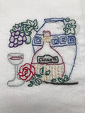 Millie's Tea Towels, Hand Embroidered: Wine Lovers' Collection (6 to choose from)