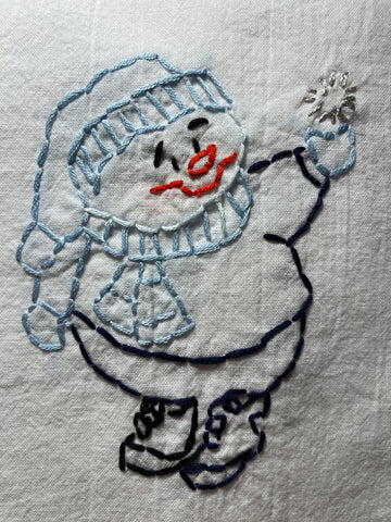 Millie's Tea Towels, Hand Embroidered: Snowman Collection (7 to choose from)