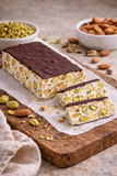 Torrone Morbido, from Italy: Soft Almond & Pistachio Nougat Covered in Dark Chocolate